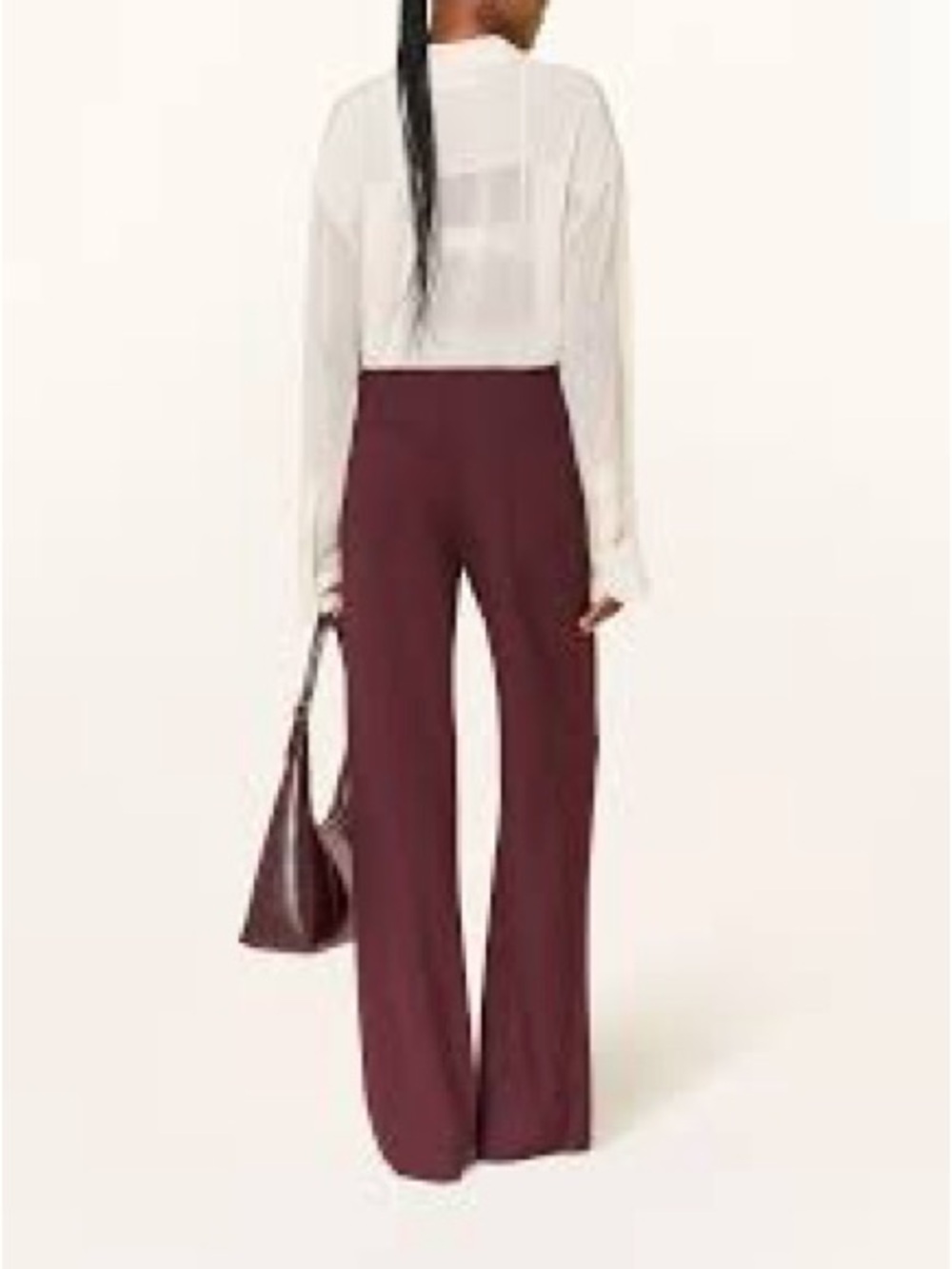 Veronica Beard Wide-Leg High-Rise Pants in Burgundy